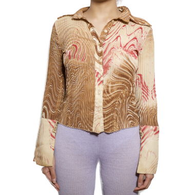 Vintage Long-Sleeve Printed Shirt