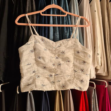 C&A Floral Cami Crop Top White