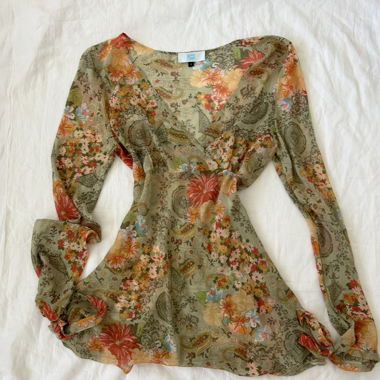 Vintage light summer top size S made in France 