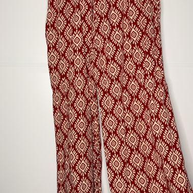 Pantaloni palazzo rossi con motivo