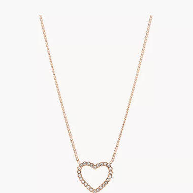 Collier Cœur Délicat – Or Rose & Cristaux