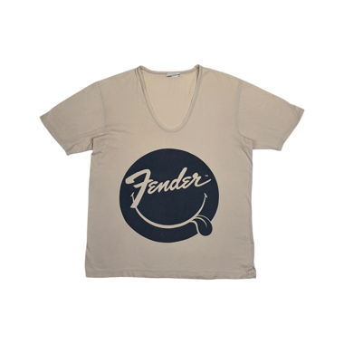 T-Shirt Lad Musician Fender Smilie Bianco Nero