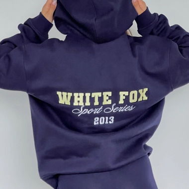 White Fox Power Move Oversized Hoodie Navy Gr.L/XL