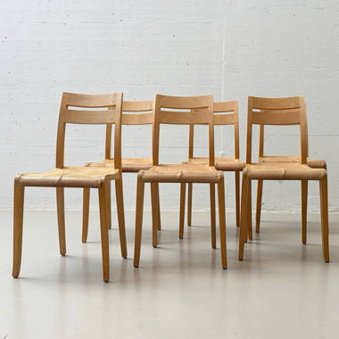 6x Tanox model wooden chairs in beech, 2000s