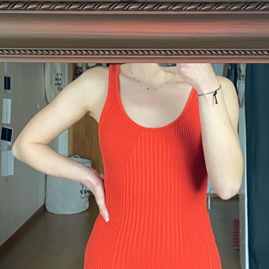 Oranges Figurbetontes Kleid