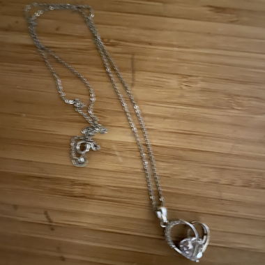 Silbernes Herz-Anhänger-Kollier - Swarovski