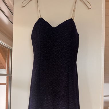 Blaues funkelnde Cocktailkleid 