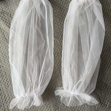 White tulle sleeves