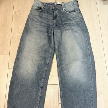 blue baggy denim jeans
