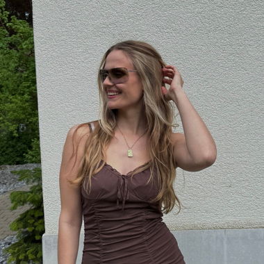 Robe Mini Froncée Y2K – Marron Chocolat (Taille S)