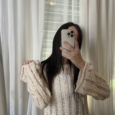 Knit boho long sleeve pullover 