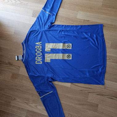 Maillot Chelsea à manches longues bleu Drogba 11 L