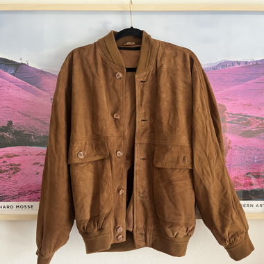 Giacca in pelle marrone taglia 50