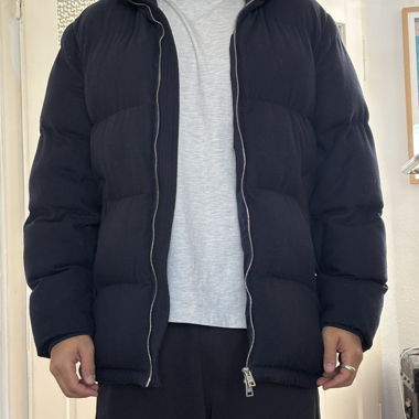 Warme Winterjacke - Dunkelblau, Grösse L 