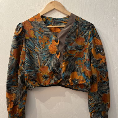 Floral Vintage Cropped-Bluse