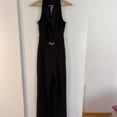 Black Jumpsuit with Waist Belt