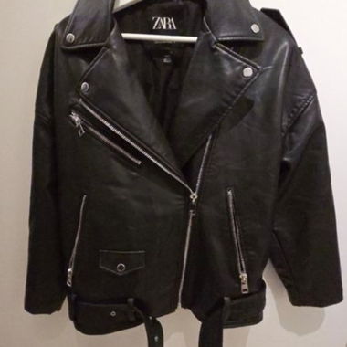 ZARA Lederjacke schwarz