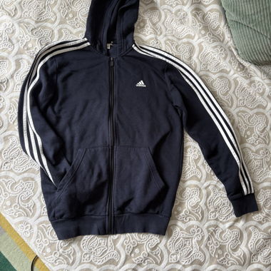 Felpa con zip Adidas blu scuro