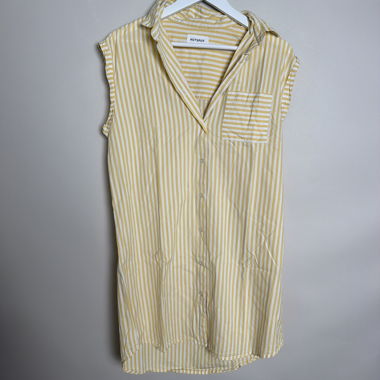 Abito camicia a righe senza maniche