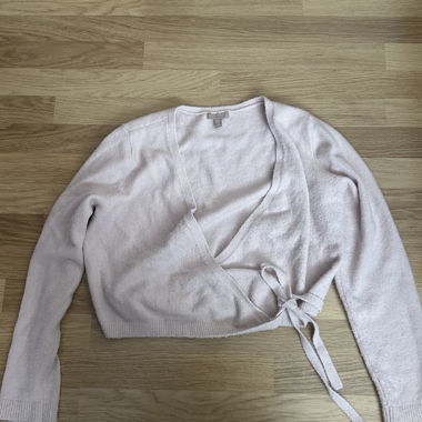 Cardigan cache-coeur rose claire 