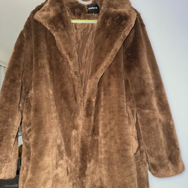 Manteau en fausse fourrure, marron