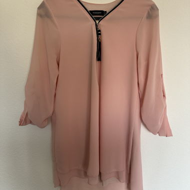 Pink long-sleeve blouse