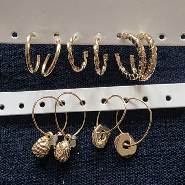 Gold-Colored Stud Earrings Set