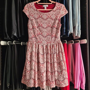 Abito in pizzo rosa Model Behaviour