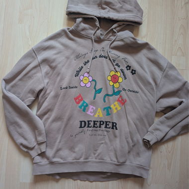 Bershka beige Oversize-Hoodie