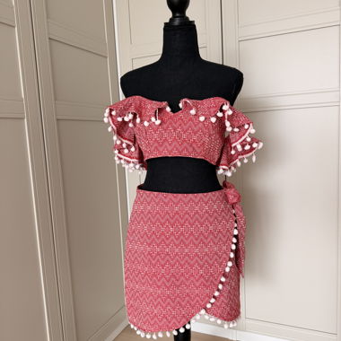 Ensemble bohème à pompons