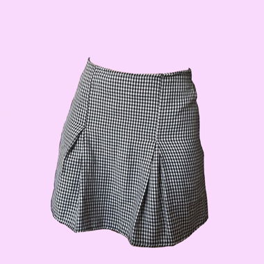 Jupe mini plissée à carreaux vichy