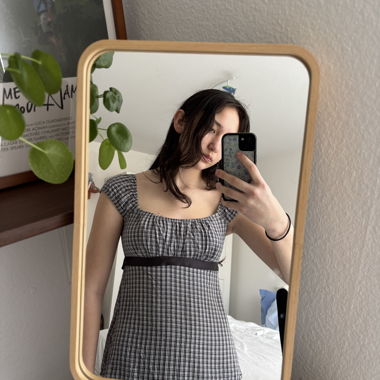 Hollister Karo-Babydoll-Top mit Schleife