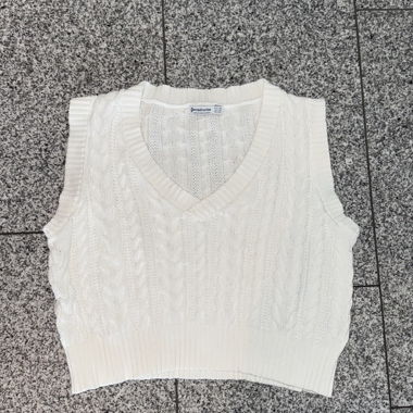 Stradivarius Strick-Weste weiss