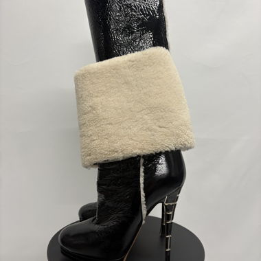 Casadei hohe Lackleder Stiefel schwarz 39