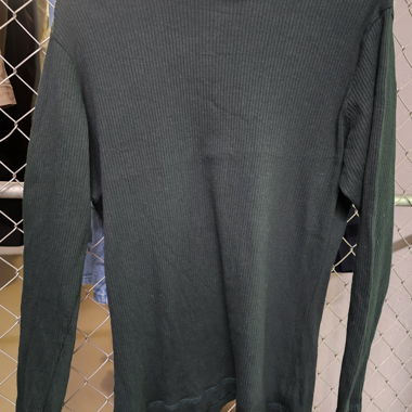 Maglione in maglia a coste verde scuro