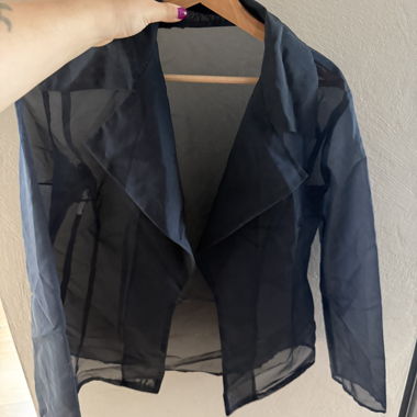 Blue vintage sheer mesh jacket