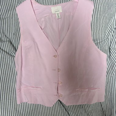 Gilet in lino rosa