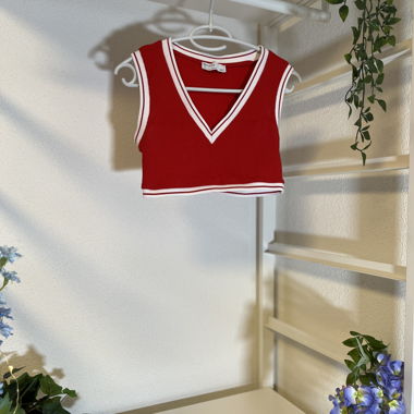 Rote Varsity-Weste im College-Stil – S