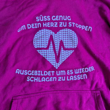 Pflege / Arzt Hoodie L Pink