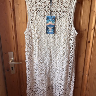 Abito in pizzo all'uncinetto Chicorée beige