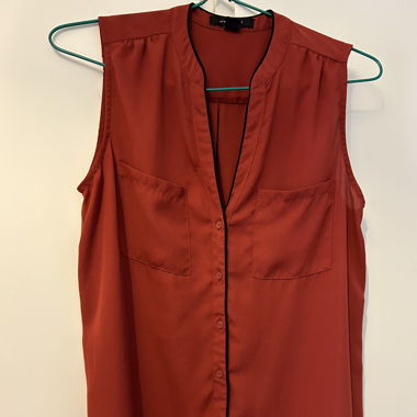 Blouse sans manches orange foncé