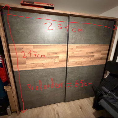 Sliding wardrobe 231x217 cm