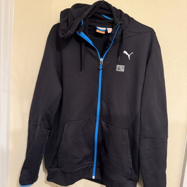 Puma Hooded Jacket Black/Blue L
