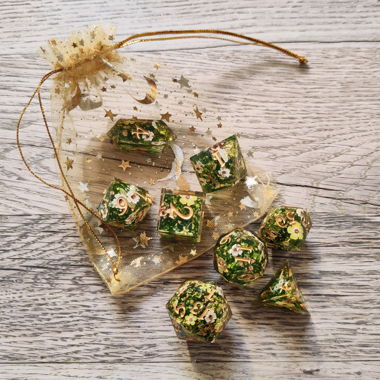 Lot de dés JDR artisanaux neufs 