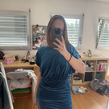 Abito mini in velluto blu H&M taglia S