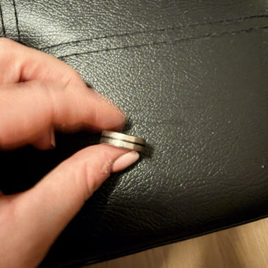 Bague en argent avec bande noire