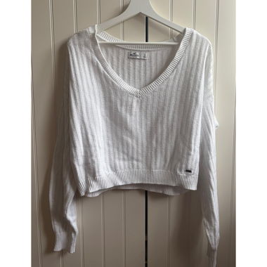 Hollister White Knit Sweater