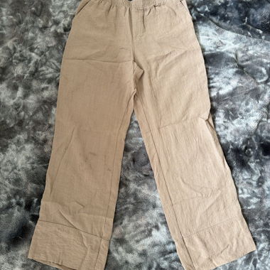 Beige Leinenhose