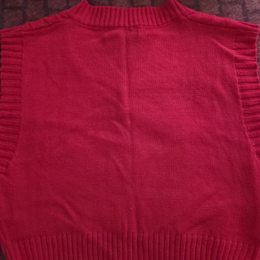 Red knit sweater vest