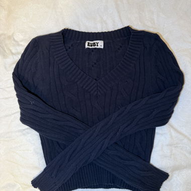 Ruby dunkelblauer Strickpullover XS